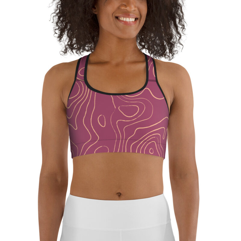 Contour Map Purple Sports bra