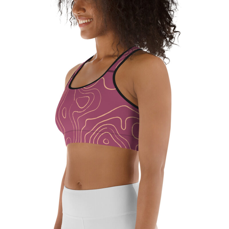 Contour Map Purple Sports bra - Image 3