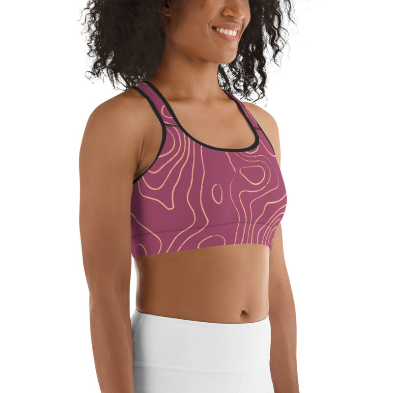 Contour Map Purple Sports bra - Image 2