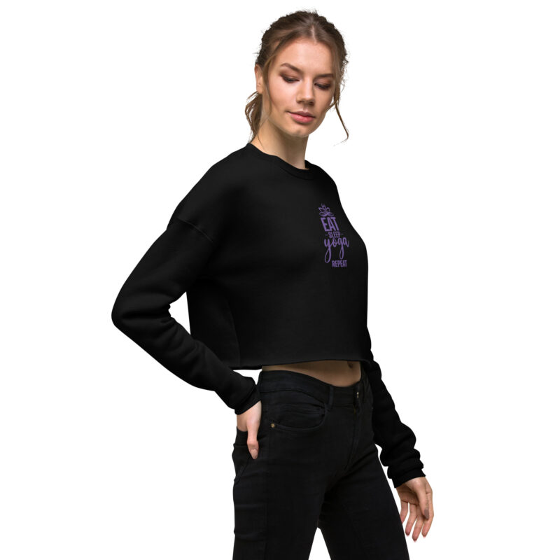 Eat Sleep Yoga Crop Sweatshirt - Image 4