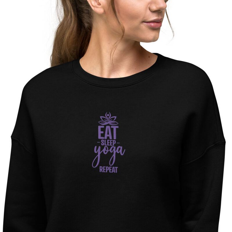 Eat Sleep Yoga Crop Sweatshirt - Image 2