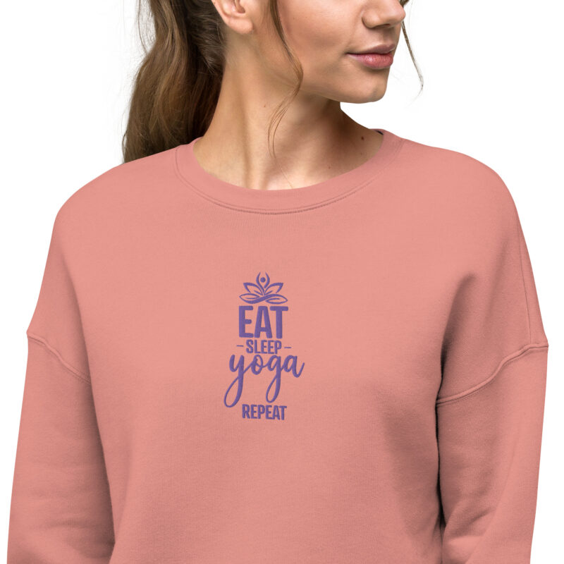 Eat Sleep Yoga Crop Sweatshirt - Image 10