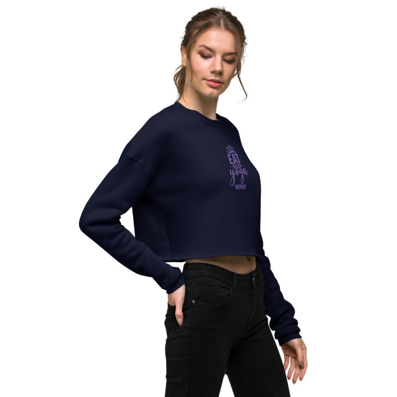 Eat Sleep Yoga Crop Sweatshirt - Image 7