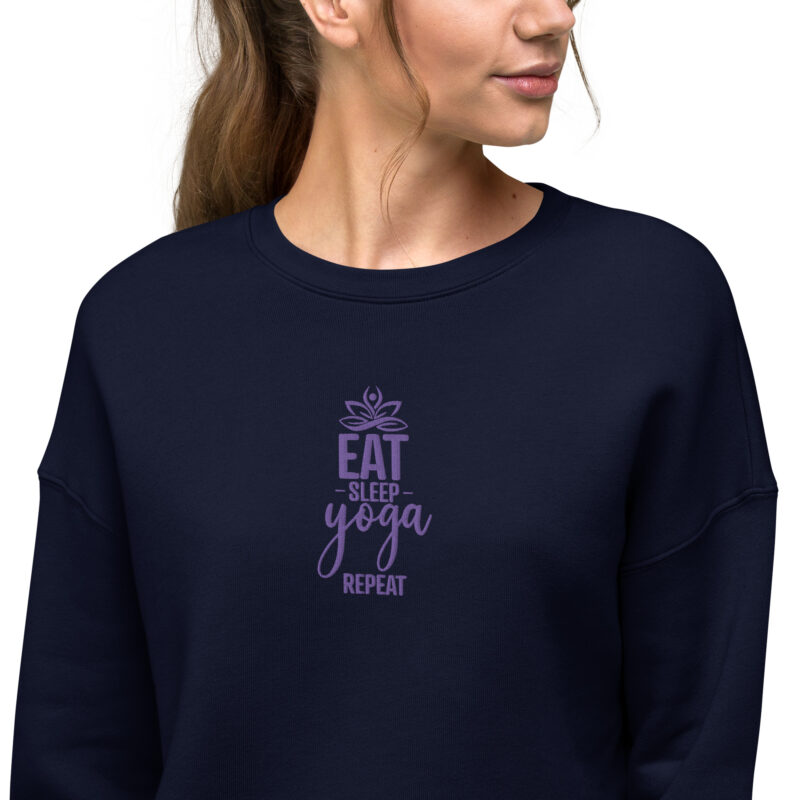 Eat Sleep Yoga Crop Sweatshirt - Image 3