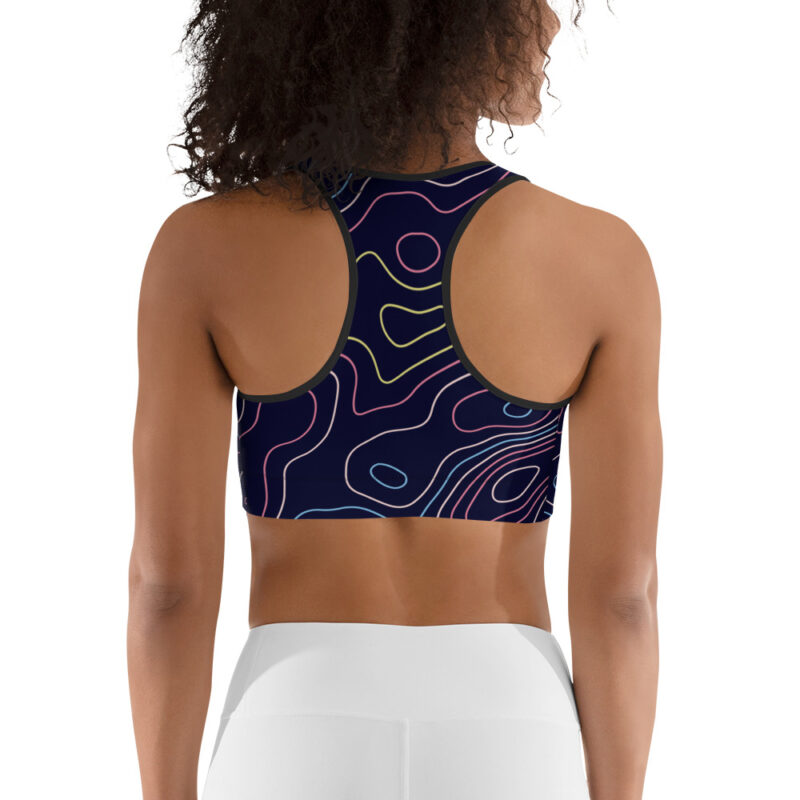 Contour Map Blue Sports bra - Image 2