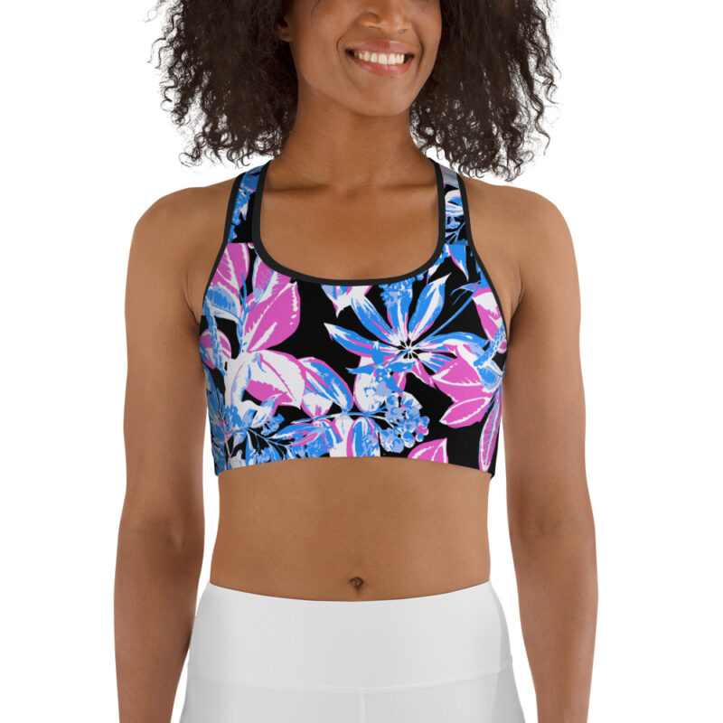 Blue Foliage Sports bra