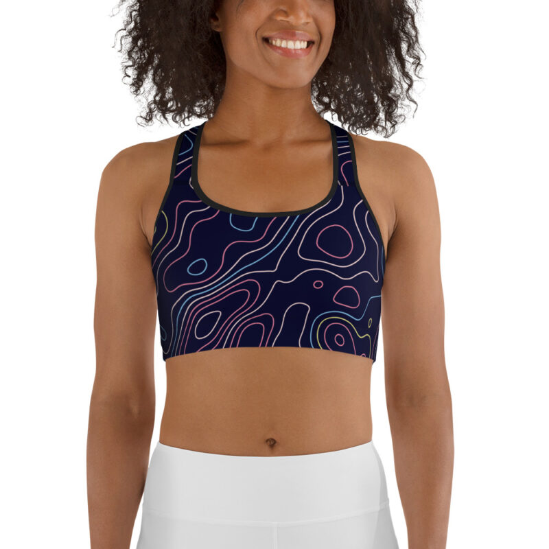 Contour Map Blue Sports bra