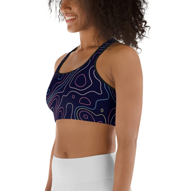 Contour Map Blue Sports bra - Image 4