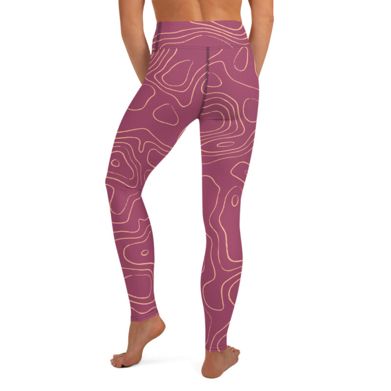 Contour Map Purple Yoga Leggings - Image 3