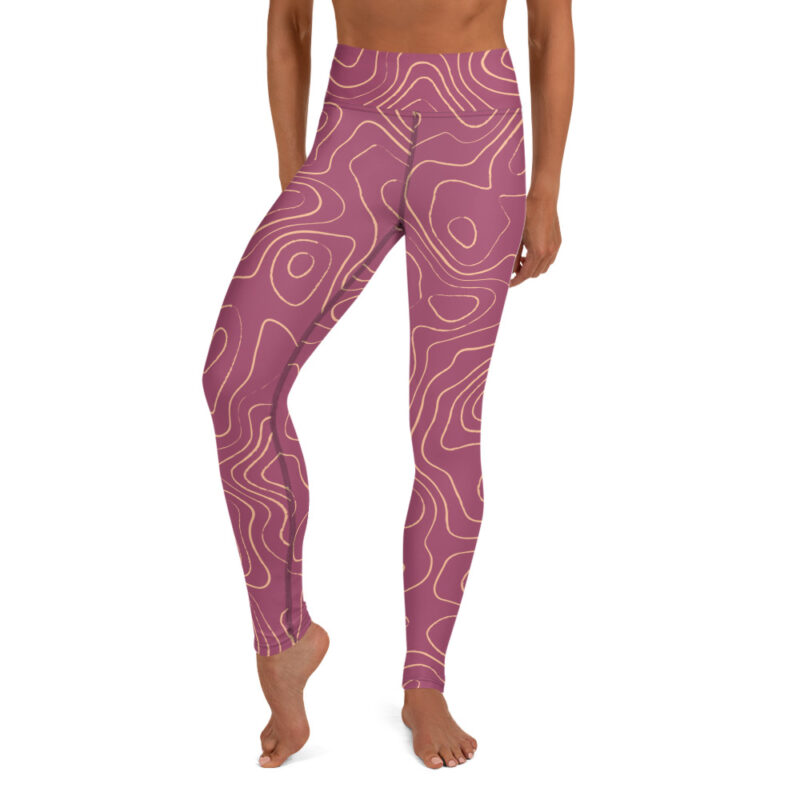 Contour Map Purple Yoga Leggings