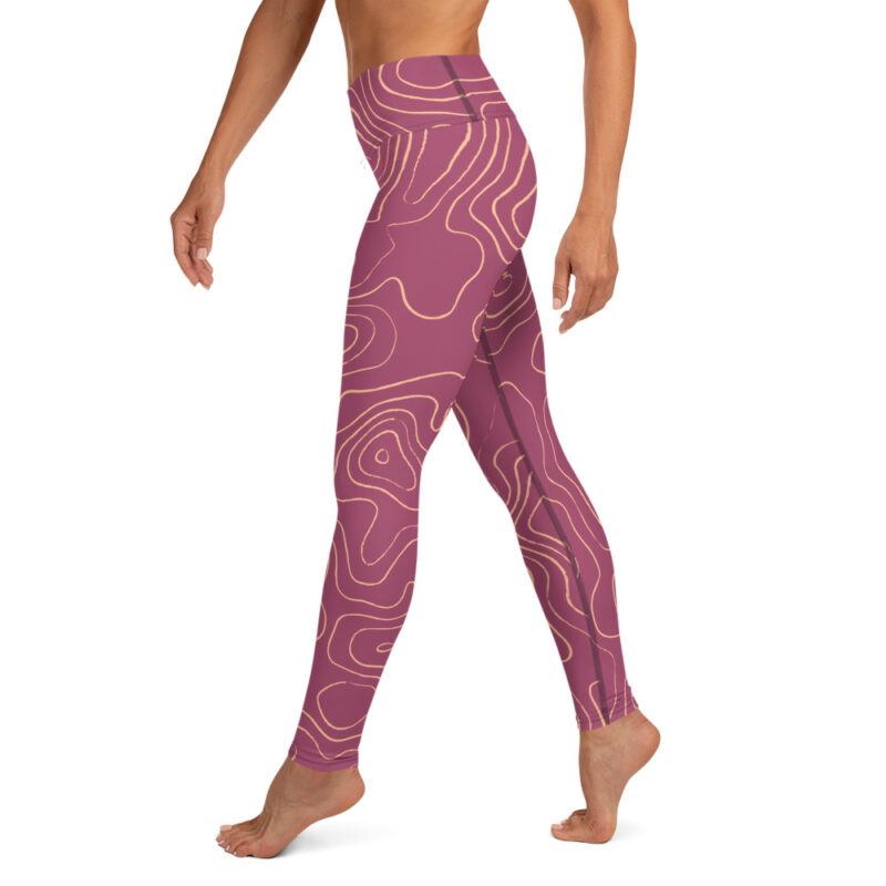 Contour Map Purple Yoga Leggings - Image 4