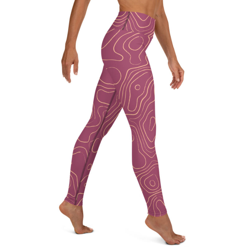 Contour Map Purple Yoga Leggings - Image 2